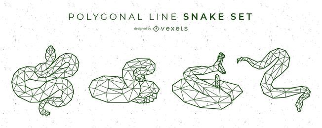 Snake Polygonal Line Vector Set Snake Polygonal Line Vector Set
