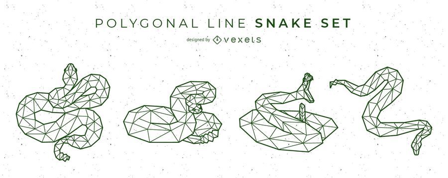 Snake Polygonal Line Vector Set Snake Polygonal Line Vector Set
