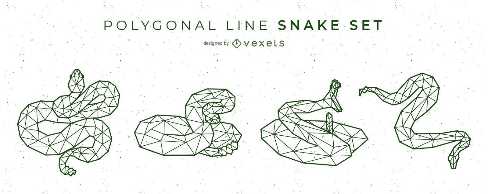 Conjunto de vectores de línea poligonal de serpiente