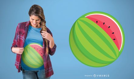 Schwangerschaft-Wassermelone T-Shirt Design Schwangerschaft-Wassermelone T-Shirt Design