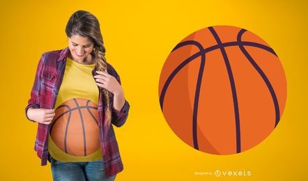 Basketball Pregnancy T-shirt Design 