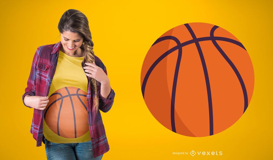 Basketball Pregnancy T-shirt Design Basketball Pregnancy T-shirt Design