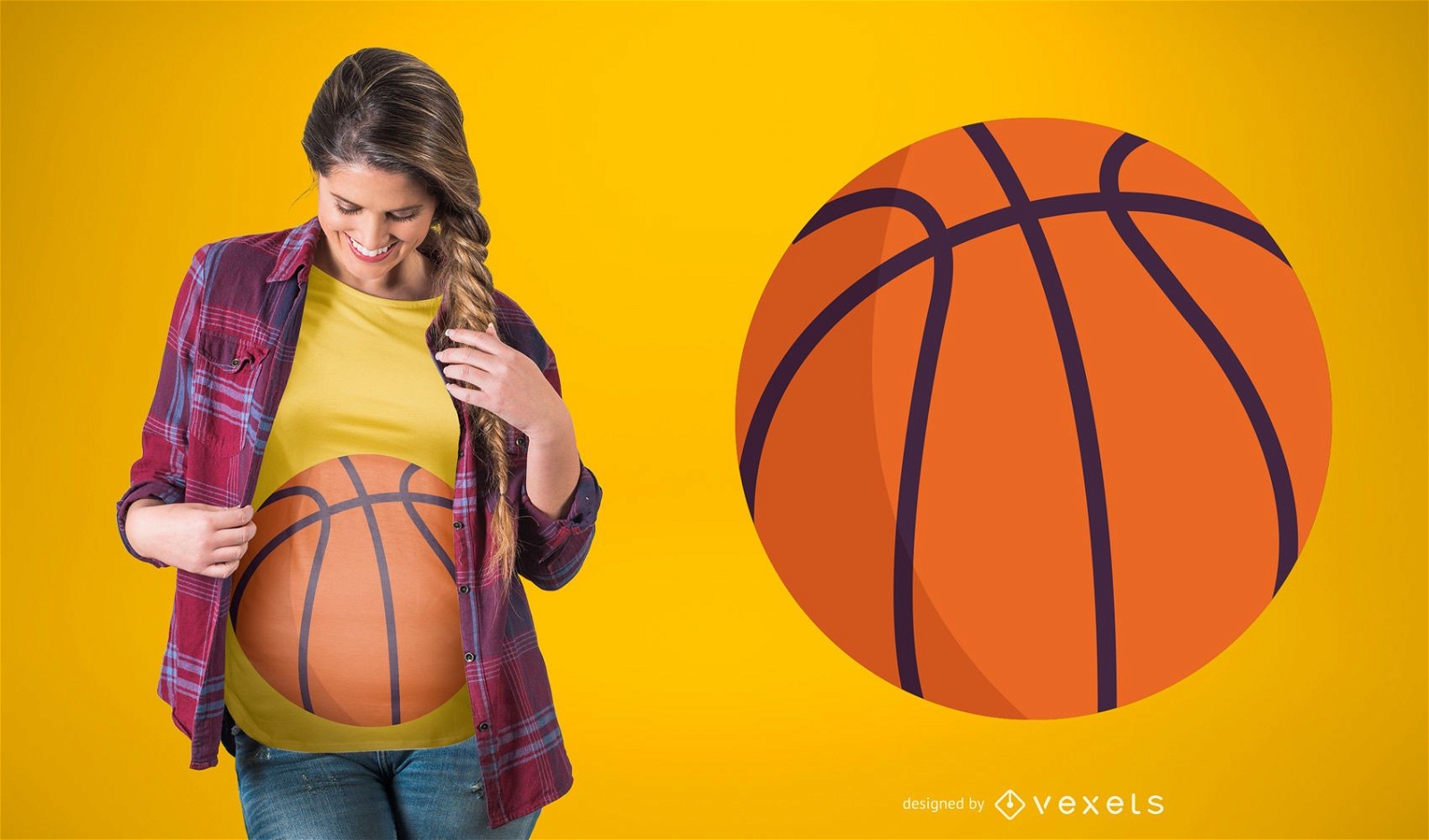 Dise?o de camiseta de embarazo de baloncesto