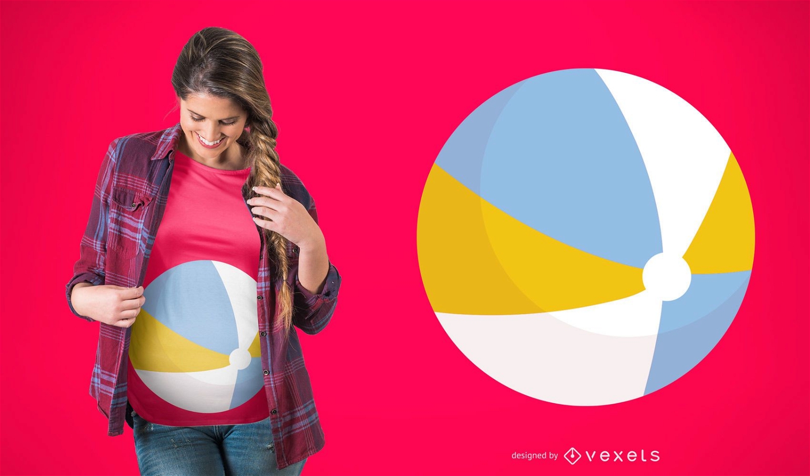 Beach Ball Pregnancy T-shirt Design 