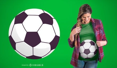Design de camiseta para bola de futebol para gravidez