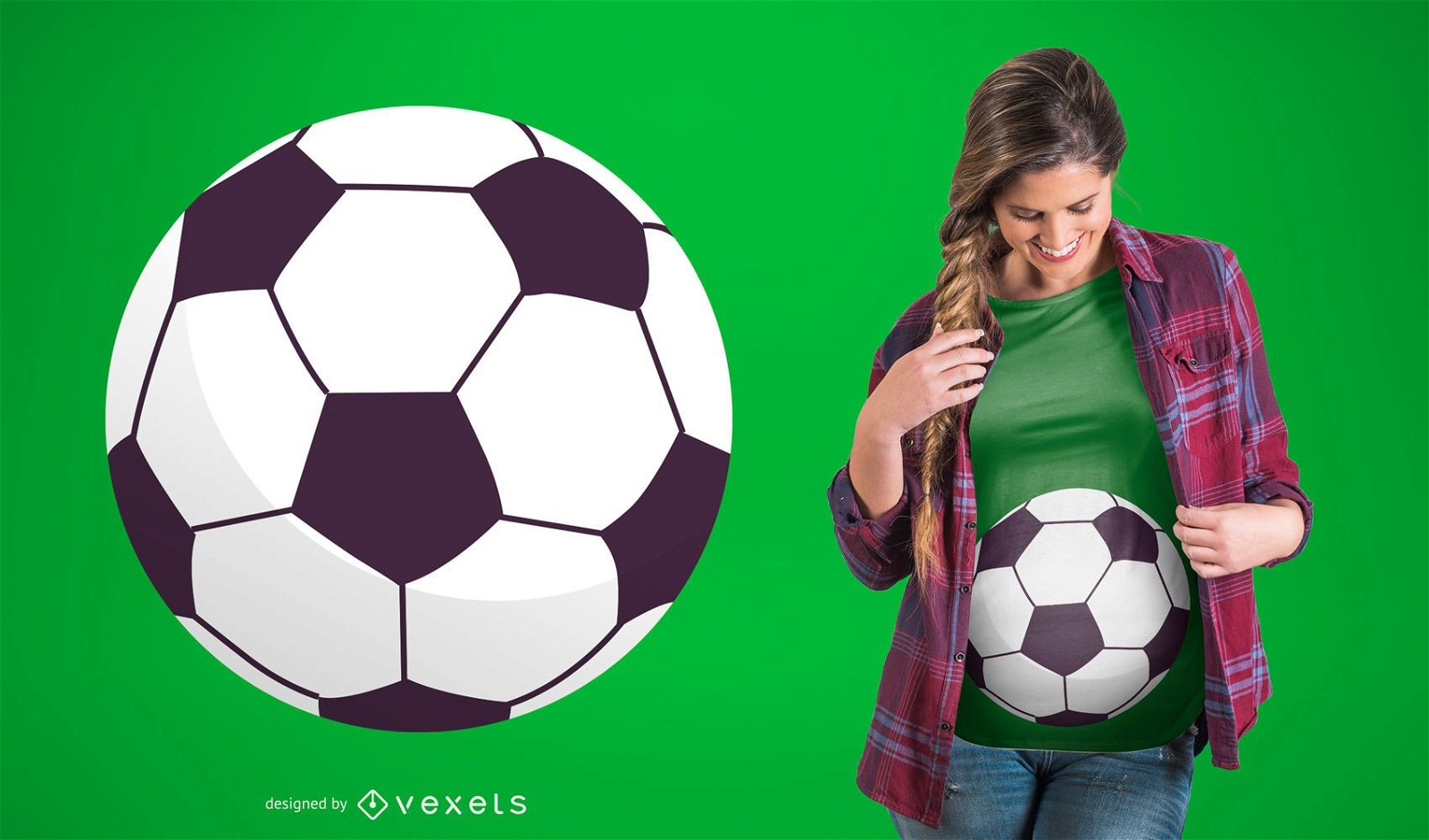Soccer Ball Pregnancy T-shirt Design 