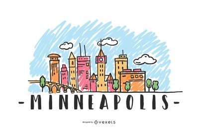 Diseño del horizonte de Minneapolis USA