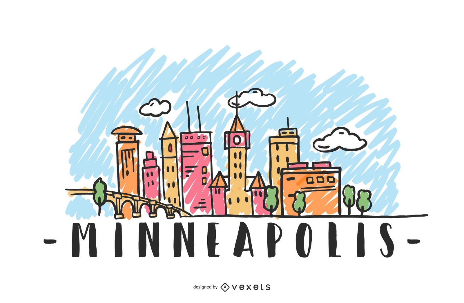 Diseño del horizonte de Minneapolis USA
