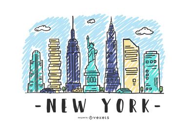 New York USA Skyline Design New York USA Skyline Design