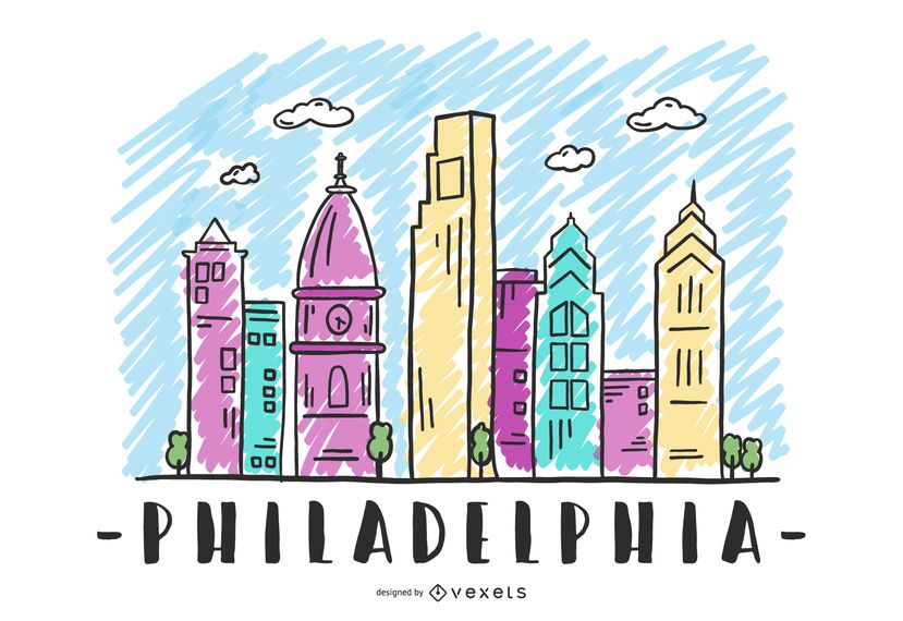 Philadelphia USA Skyline Design Philadelphia USA Skyline Design