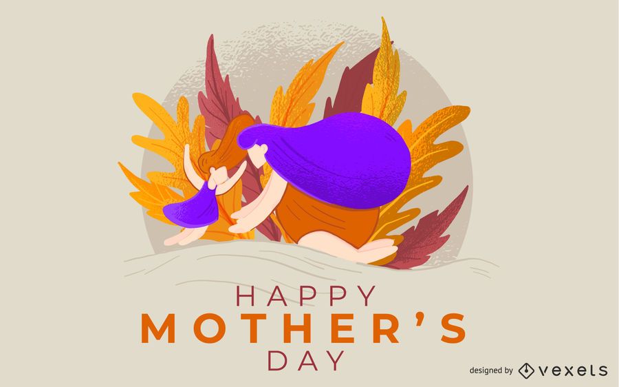 Happy Mother's Day Illustration Design Happy Mother's Day Illustration Design