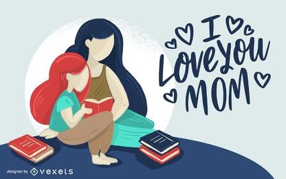 Diseño de ilustración de amor mamá