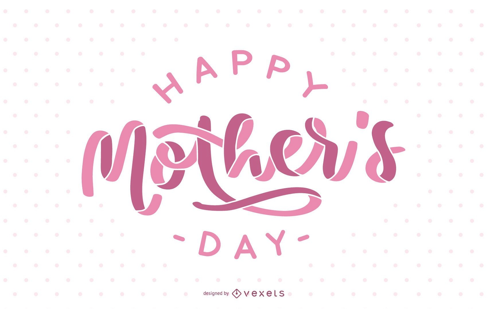 Pink Happy Mother's Day Lettering Design