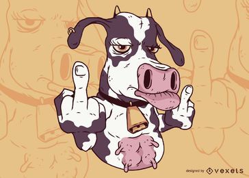 Cow Middle Finger Cow Middle Finger