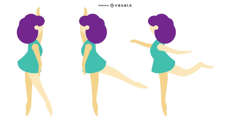Ballerina Cartoon Set Ballerina Cartoon Set