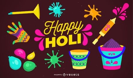 Happy Holi Illustration Design 