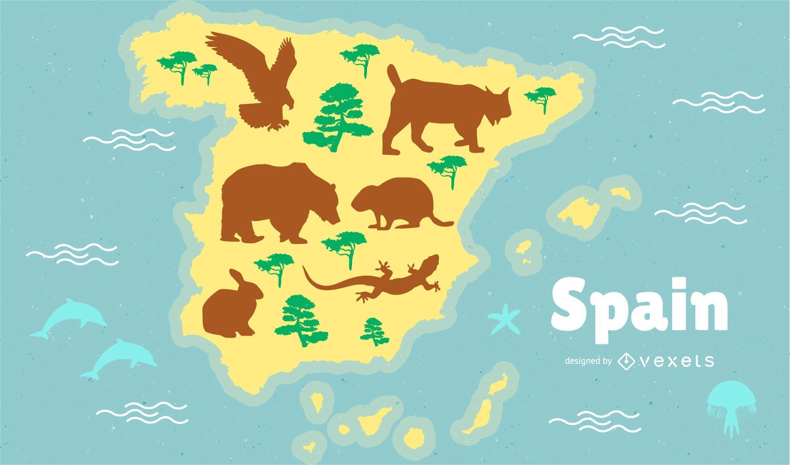 Spanien Karte Illustration