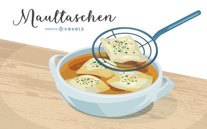 Design de ilustração Maultaschen