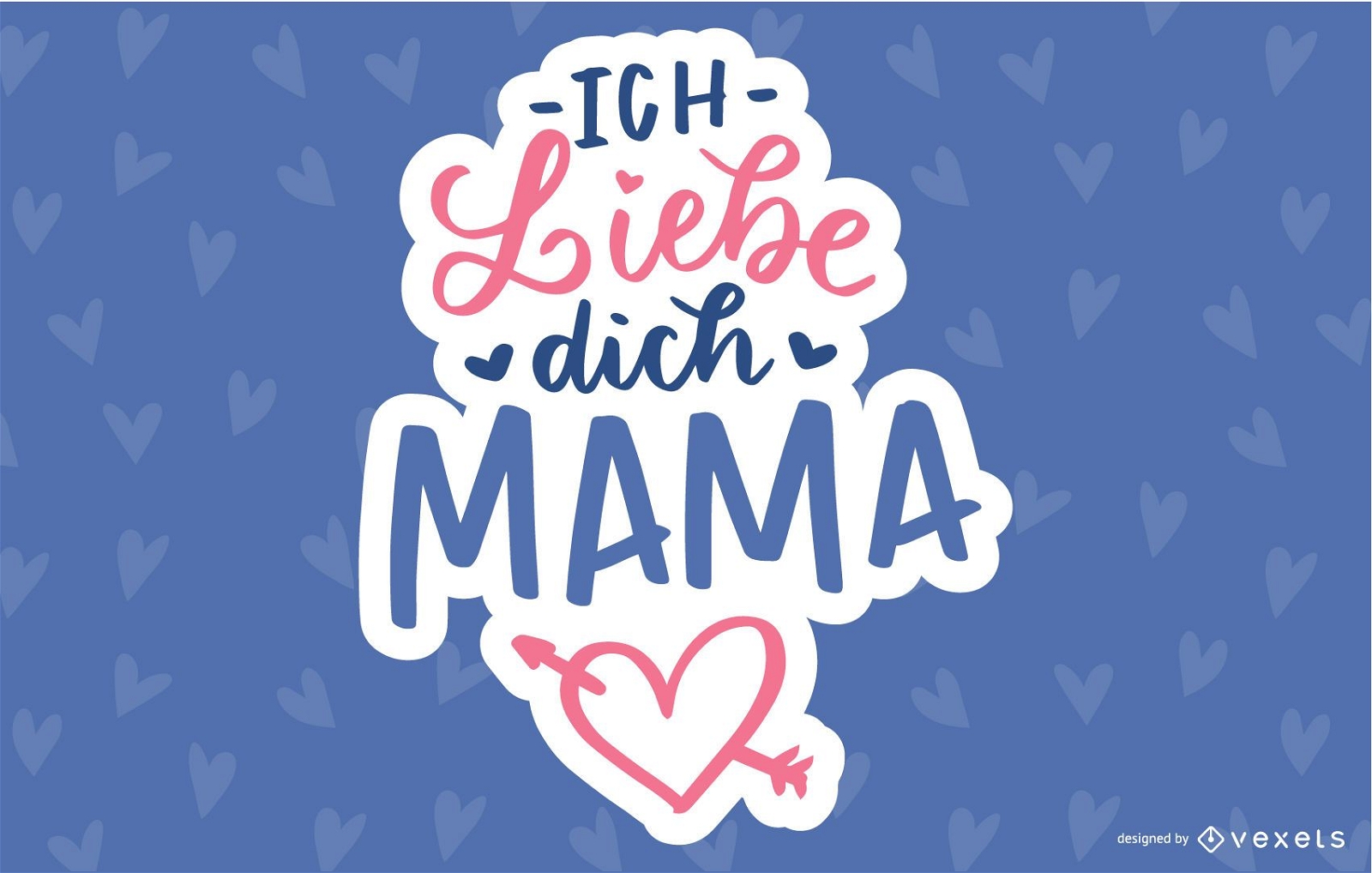 Design de letras alemãs para o dia das mães