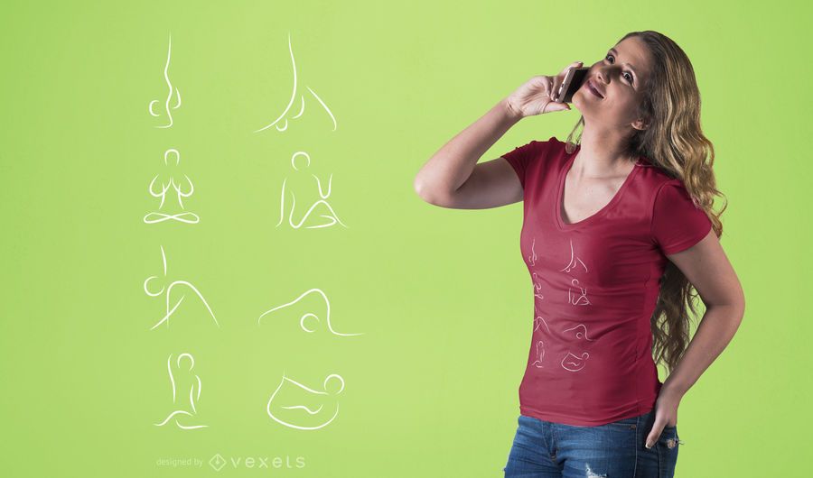 Yoga Poses T-Shirt Design Yoga Poses T-Shirt Design