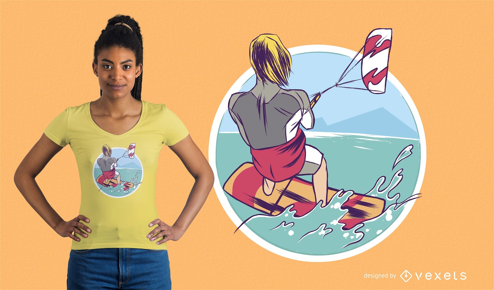 Design de t-shirt KiteSurfing