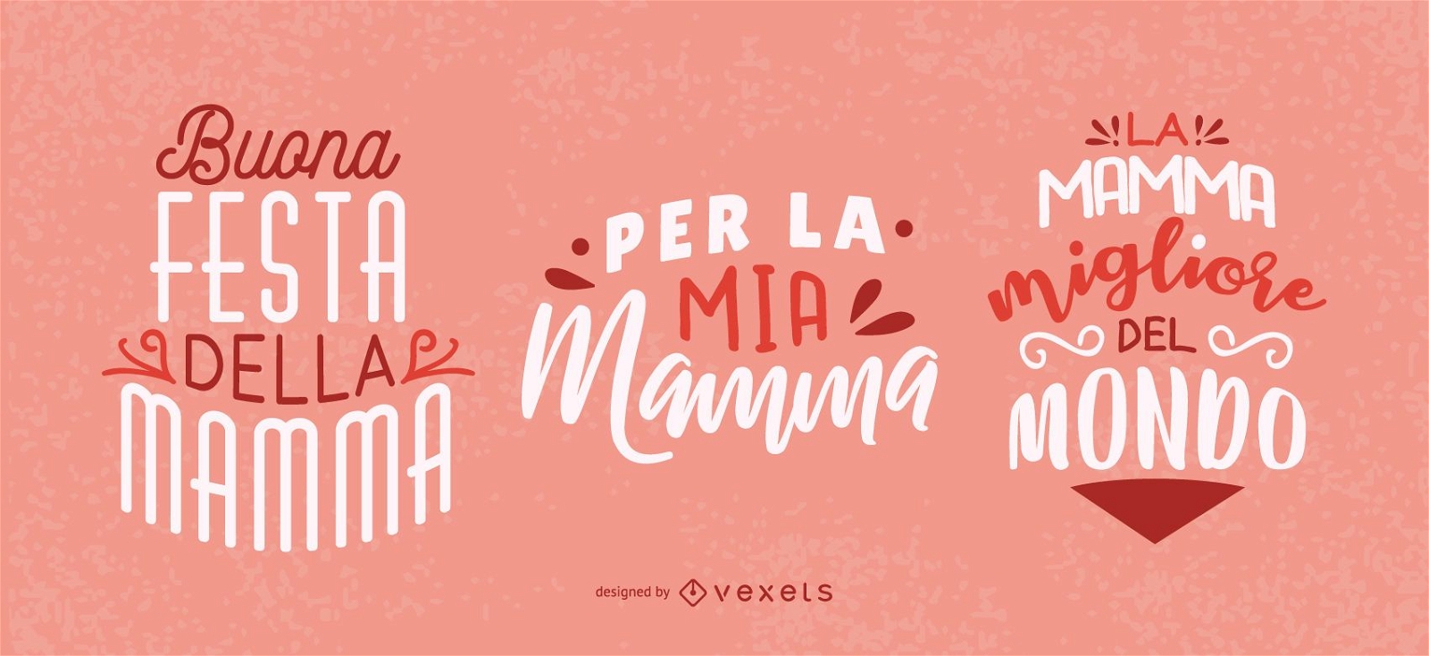 Design de letras italianas para o dia das mães