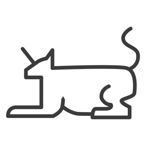 Animal gato cuerno cola trazo Diseño PNG