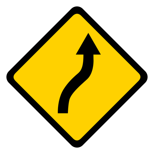 Arrow road rhomb warning flat