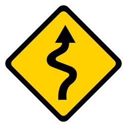 Arrow road weaving section rhomb warning flat PNG Design
