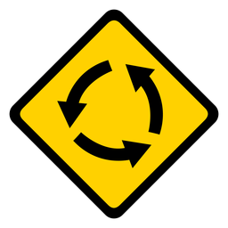 Seta de três círculos com aviso achatado Desenho PNG