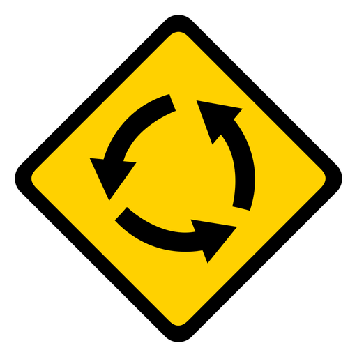 Flecha plana de advertencia de rombo de tres círculos Diseño PNG