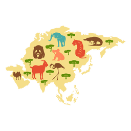 Asia continent illustration PNG Design