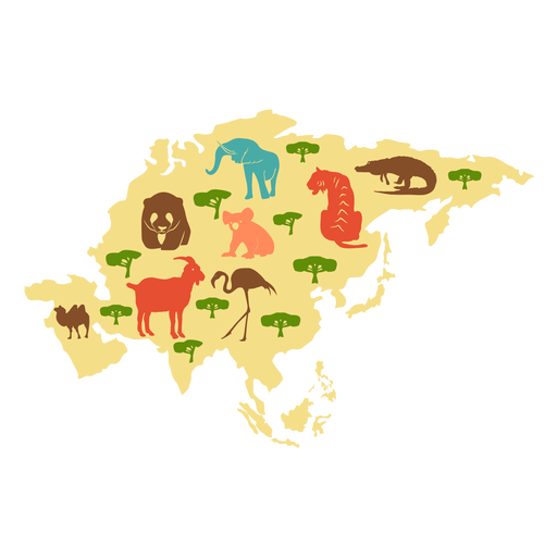 Asia continent illustration PNG Design