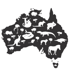 Silhueta australiana Desenho PNG