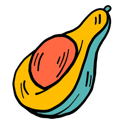 Avocado color sketch PNG Design