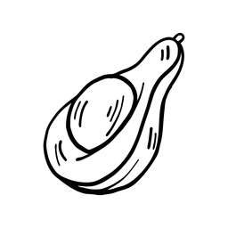 Esboço de abacate Desenho PNG