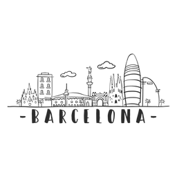 Barcelona monument cathedral arch tower castle skyline sticker Transparent PNG