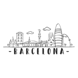 Barcelona monumento catedral arco palma torre castillo horizonte pegatina Barcelona monumento catedral arco palma torre castillo horizonte pegatina