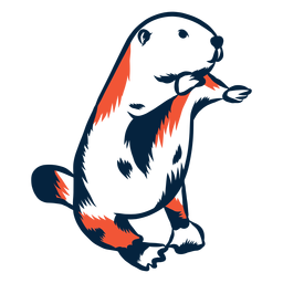 Ilustração duotônica de castor Desenho PNG