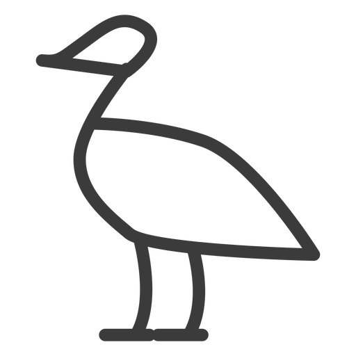 Bird body duck beak stroke PNG Design