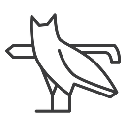 Bird leg wing owl eagle owl divinity stroke PNG Design