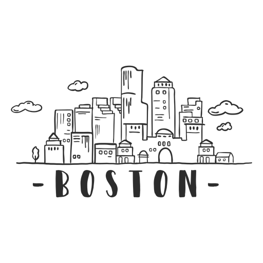 Pegatina del horizonte de la b?veda del raspador del cielo del arco de Boston Diseño PNG