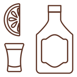 Frasco emblema de fatia de vidro com limão e laranja Desenho PNG