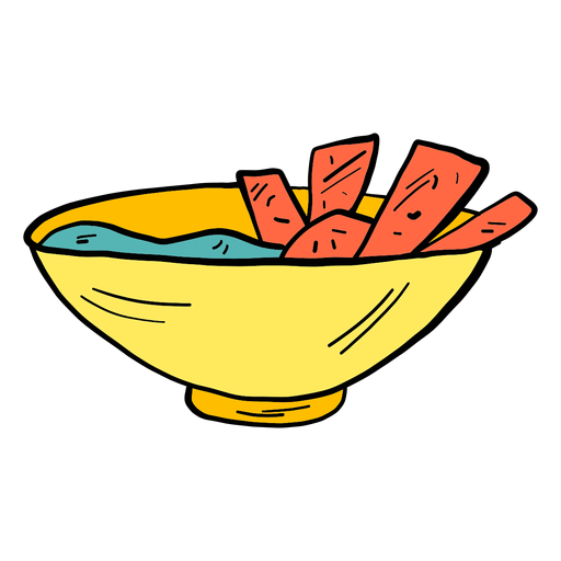 Bowl tureen bread porridge color colour sketch PNG Design