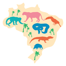 Ilustración de mapa de Brasil Diseño PNG