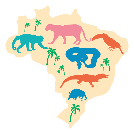 Ilustraci?n de mapa de Brasil Diseño PNG