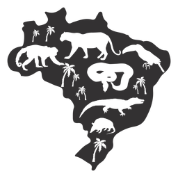 Brazil Silhouette Map PNG & SVG Design For T-Shirts
