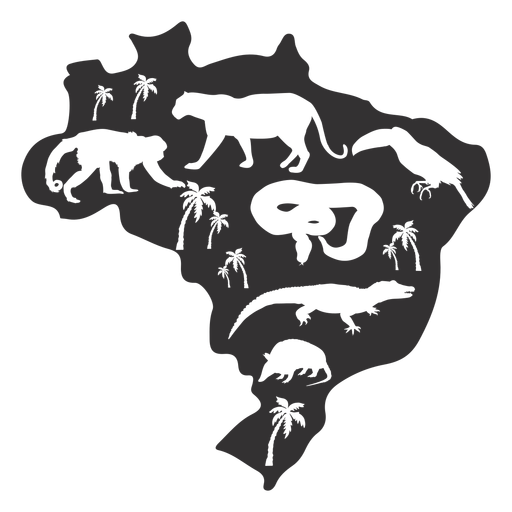 Brazil silhouette map PNG Design