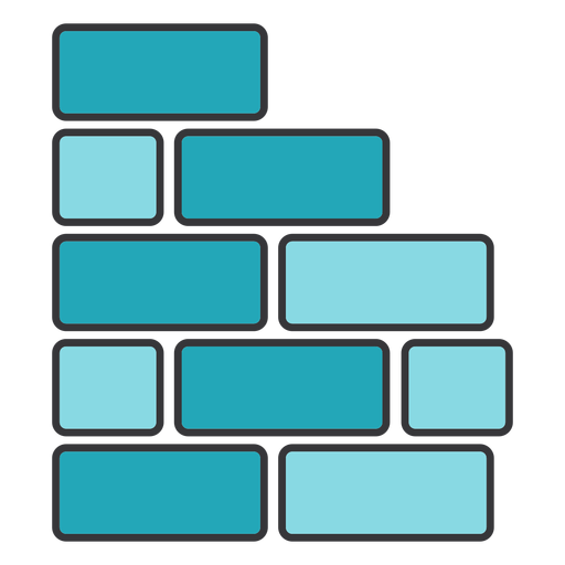 Brick wall square rectangle flat PNG Design