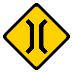 Brücke schmale Raute Warnung flach PNG-Design